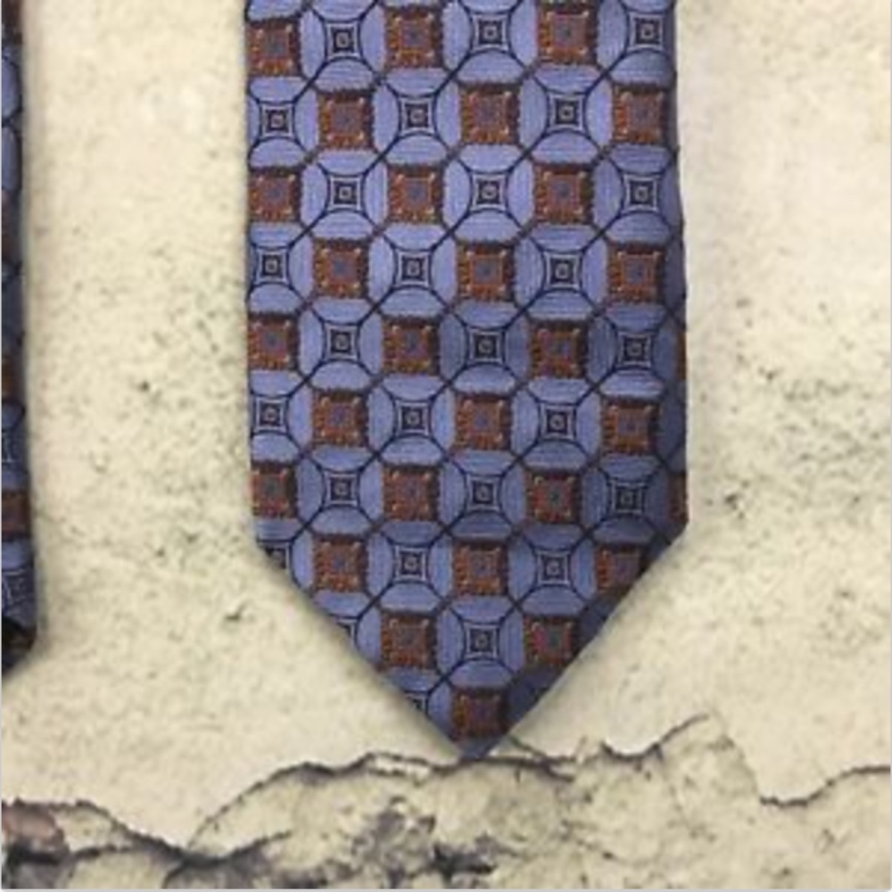 Robert Talbott Carmel Blue Orange Necktie Tie